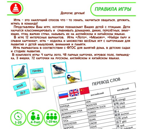 Найди пару - Птицы: познавательная игра