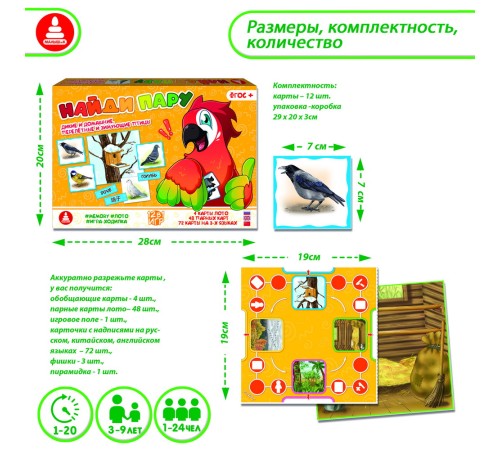 Найди пару - Птицы: познавательная игра